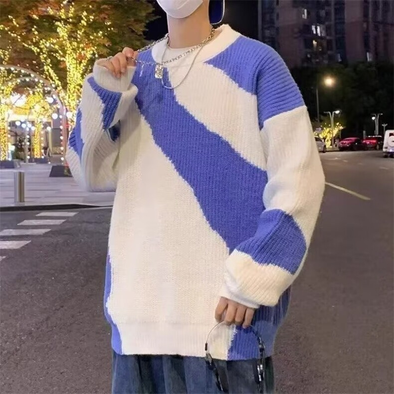 1506-1/GMY0240/P42圆领毛衣针织衫男潮牌帅气秋冬季打底衫图片