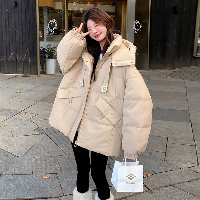 飘带短款羽绒服女2025冬季今年流行超好看学院风连帽90白鸭绒外套,女装羽绒服,2B188