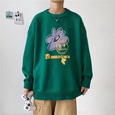 1港风新款宽松休闲中性情侣潮流印花毛衣男外套7676P48加绒P55，男装针织衫/毛衣，星座226-2