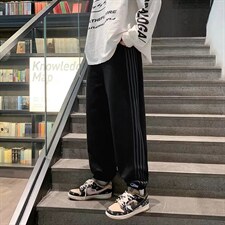 条纹卫裤男新款宽松百搭港风B684P32，男装休闲裤，星座1116-2