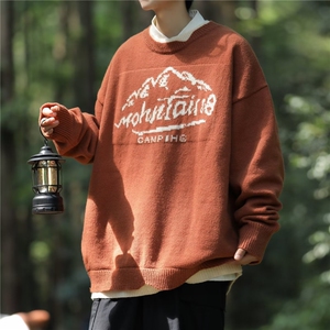美式圆领毛衣男慵懒风休闲针织衫 R3112 P53图片