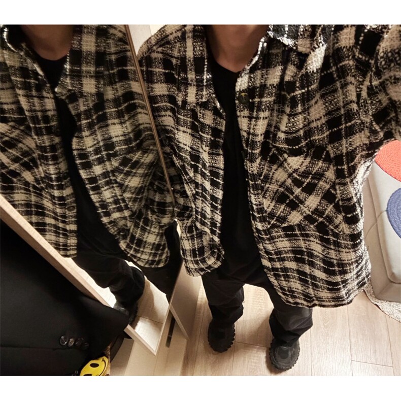 【有货】cleanfit黑白格子小香风外套高级感痞帅夹克237LL-特P55,男装夹克,星座1007（原301D）