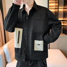 男士翻领夹克2023春季新款潮流拼接工装休闲外套JK03-P93，男装夹克，星座308B-2