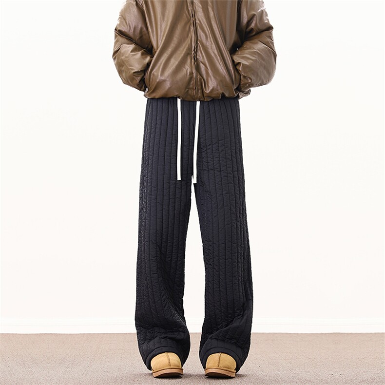 现货03冬季竖条纹棉裤加绒加厚直筒休闲裤XZ211-1-K2477-p65控88，男装棉裤，星座211-1