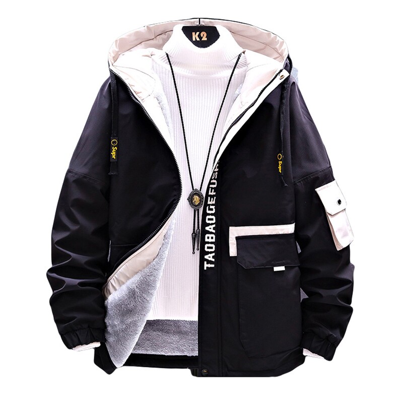 冬季挂拍棉服男加绒加厚夹克风衣保暖外套工装棉衣蓝色860加绒,男装棉衣,星座1207
