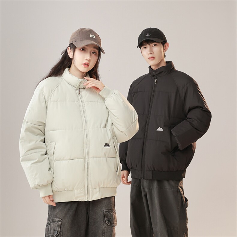 1506-1/818/P65日系冬季小山峰纯色短款中性风棉衣外套男女棉服1图片