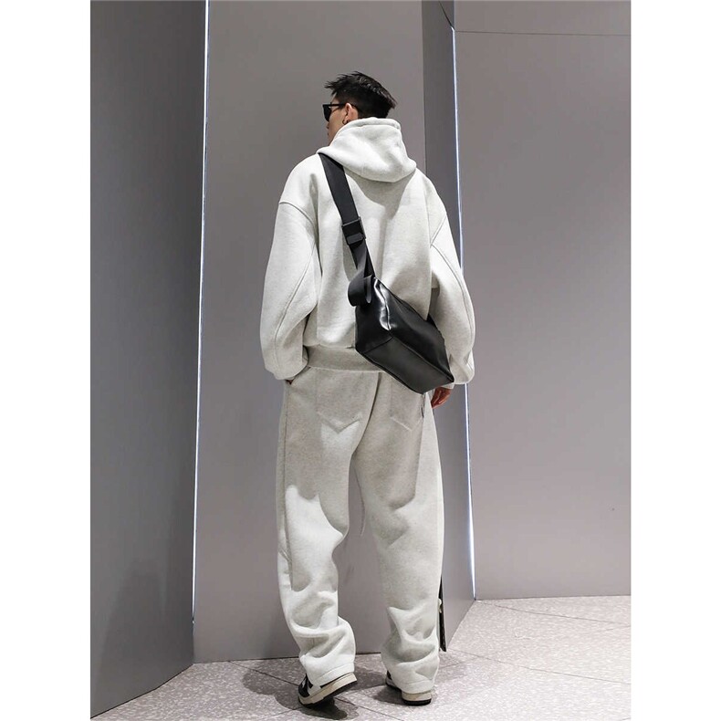 秋冬连帽开衫卫衣套装运动休闲宽松大码M-5XLTZ021P80加绒P90,男装休闲套装,星座1013-1