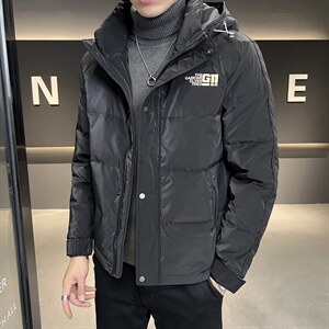 男士连帽亮面羽绒服店主风冬季新款时尚休闲外套8072-P195图片