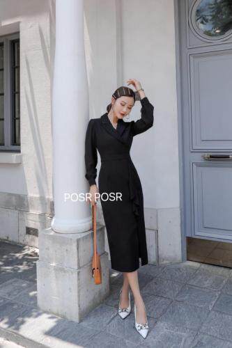 高端品质【现货】时尚气质女人味十足连衣裙，女装连衣裙，珀莎