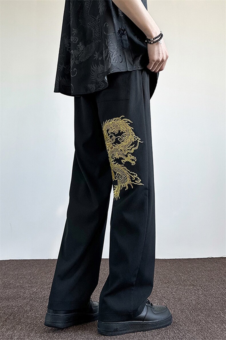 2024春夏衔接内景大码风刺绣冰丝裤M-5XHK24151-特P35,男装休闲裤,电商A022