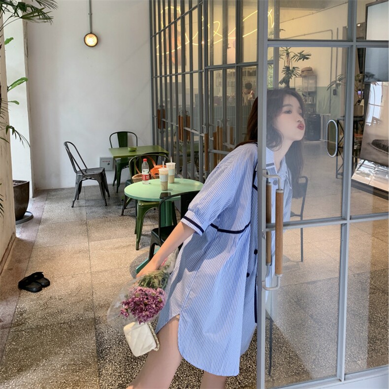 现货主推2色泡泡袖不规则衬衫裙开叉连衣裙207-J338P85控138,女装连衣裙,卡莱