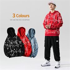 秋装2021新款宽松潮流秋季上衣外套百搭卫衣连帽男士DF26T，男装卫衣，电商A102