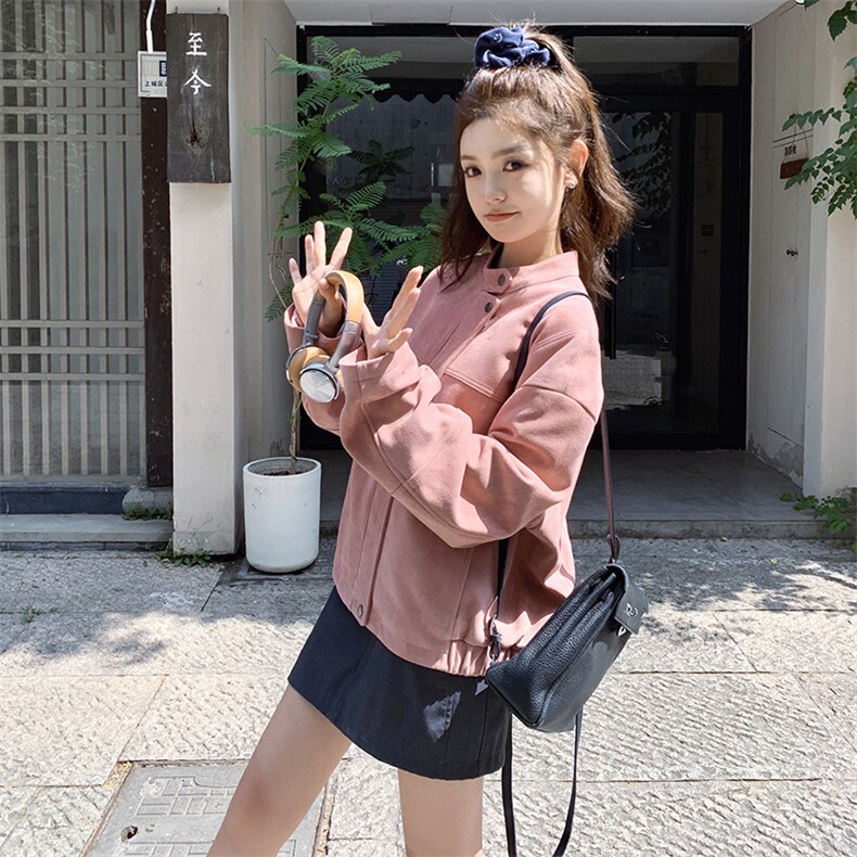 【已出货】2025设计感高品复古皮衣外套2C372-9023-P125控198,女装短外套,2C372