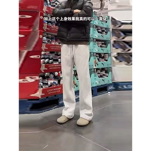 直筒斜切卫裤男春秋季美式微喇裤子cleanfit运动休闲裤LJ644-P43图片