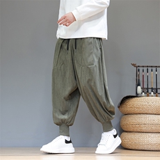 秋冬风休闲裤男宽松大码束脚哈伦裤潮流阔腿灯笼裤子AK39P50，男装休闲裤，星座220-2