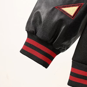 美式复古黑红拼接刺绣棒球服男女款春秋休闲宽松潮牌明星同款夹克图片