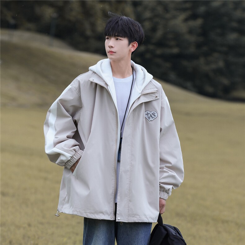 特P60高品质！春秋季新款工装连帽外套假两件夹克PJK237,男装夹克,电商B370