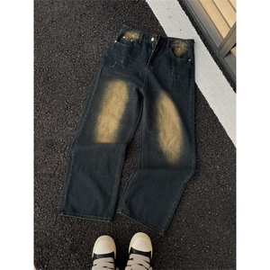 2024/cleanfit 水洗黄泥色直筒高街牛仔裤1005-3-SGG26-P60控88图片