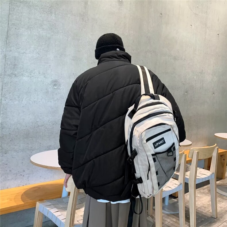 极简黑色立领棉服男款2024冬季加厚保暖宽松休闲百搭棉衣外套C301,男装棉衣,星座506