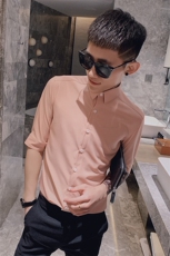 312A-243-P55新款社会小伙中袖衬衫韩版潮流男士五分袖衬衣C，男装T恤，星座312A-5