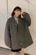 情侣2025新款毛呢外套男女韩版潮流星座812-F352P108，女装短外套，星座812