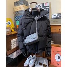 【现货】黑色连帽口罩棉服自制，男装棉衣，星座910A