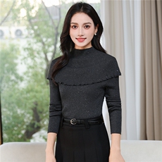 情花子半高领亮片针织衫女修身显瘦内搭洋气打底毛衣上衣，女装针织衫/毛衣，2C091