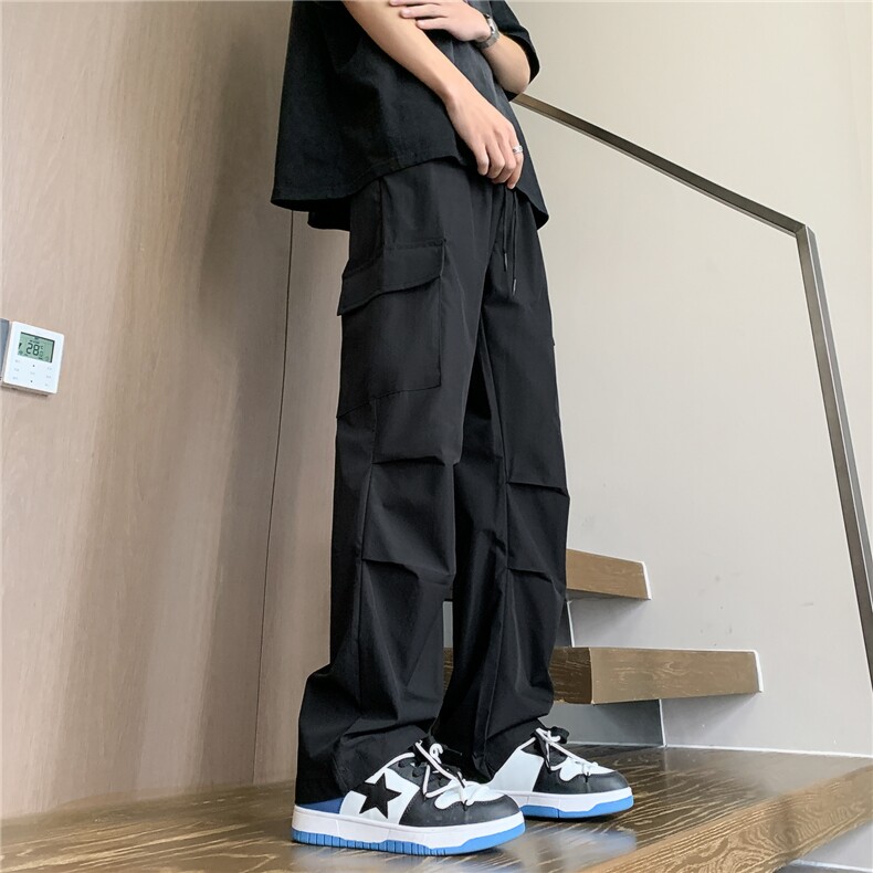 伞兵裤工装裤港风宽松阔腿男长裤机能休闲裤子，男装工装裤，电商A099