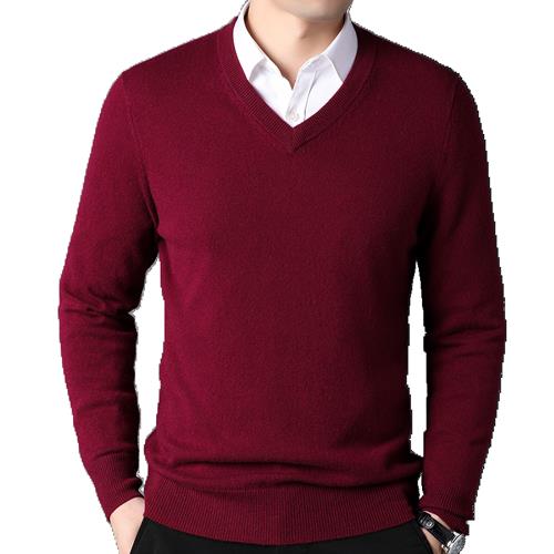 F81787主推山羊绒春秋新款商务休闲V领中年男羊绒衫毛衣,男装针织衫/毛衣,钱塘207-1