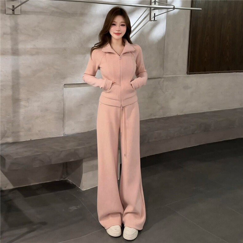 欧货时尚运动套装女春季新款洋气减龄立领拉链开衫卫衣卫裤两件套,女装套装/套裙,2C310