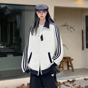 抖音得物品质秋冬美式高街重磅结构拼接织带翻领卫衣夹克外套W113图片