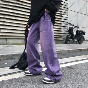 美式牛仔裤男直筒宽松ins潮牌秋季高级感阔腿休闲长裤N08116-P50图片