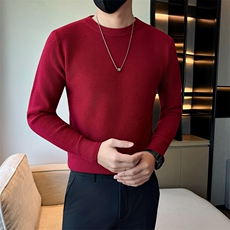 秋冬纯色圆领套头针织打底衫店主社会小伙痞帅301A-1/M97/P48，男装T恤，星座301A-1