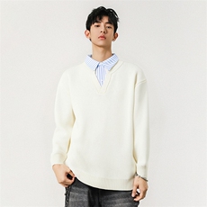 立体美式复古设计感假两件毛衣秋冬新款宽松上衣CS0037，男装针织衫/毛衣，星座1206（原A206）