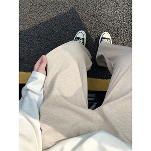 重磅420g呢料美式高街人字纹男宽松阔腿裤休闲裤K24078-特P40控78图片