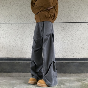 2025新款褶皱工装裤显高褶皱微喇直筒休闲工装裤潮现货 K8235-P59图片