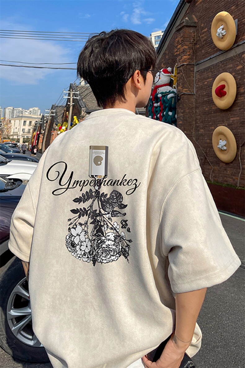 量大优供视频重磅麂皮绒短袖T恤男JPDX193-特P19,男装T恤,电商B367