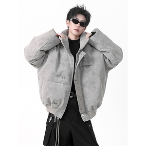405A  美式复古飞机扣设计皮衣短款棉服  MY25815-特批105控178图片
