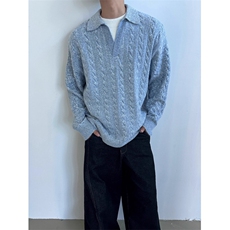网图老钱风POLO领毛衣针织衫外套W1702/特P62，男装Polo衫，电商B350