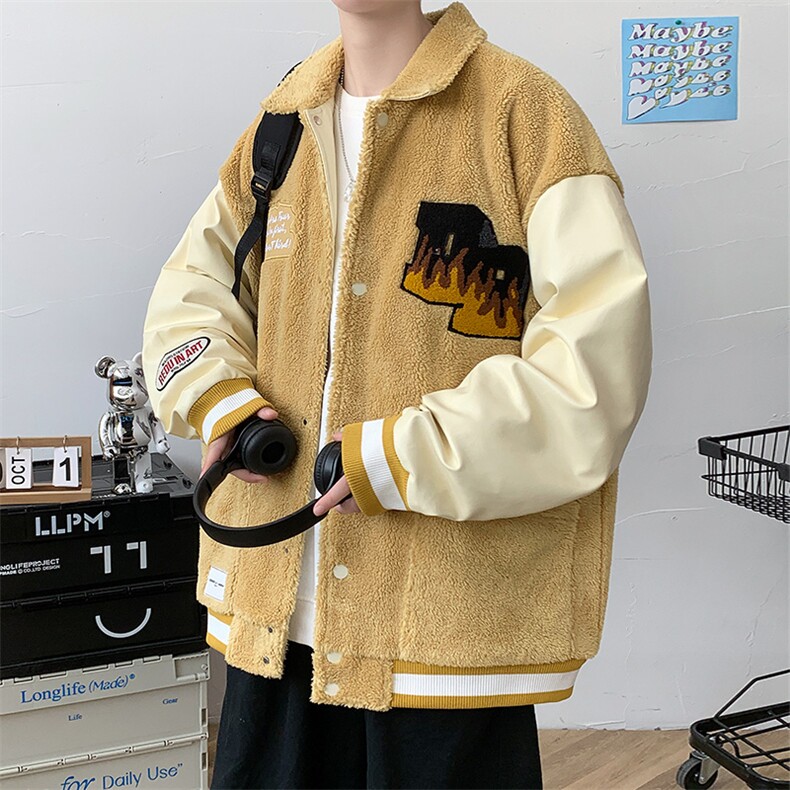 冬款青少年加绒加厚棉衣羊羔潮棒球服外套男士8100-P115控价158,男装棉衣,电商A441-1