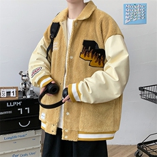 冬款青少年加绒加厚棉衣羊羔潮棒球服外套男士8100-P115控价158，男装棉衣，电商A441-1