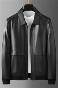 D-BST88111男式2023秋新款翻领修绵羊皮男皮夹克P710，男装皮衣，电商B360