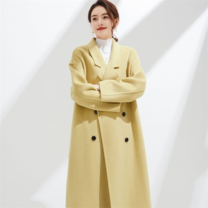 时尚女装双面呢大衣 优雅气质长款外套 高品质羊毛保暖风衣图片