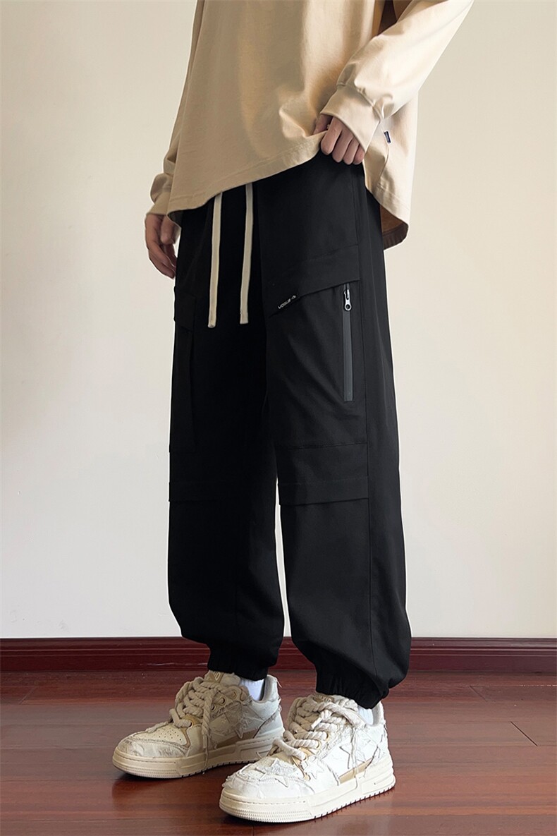 港风休闲裤冲锋裤伞兵裤宽松运动裤拖地裤束脚裤男KP833P50,男装休闲裤,星座1204-3