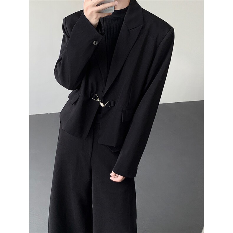 韩系通勤穿搭短款西装外套男士cleanfit痞帅休闲西服XZ12P115图片