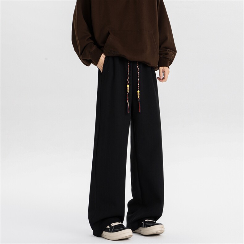 8XL-M加绒雪尼尔裤子秋冬麦穗纹卫裤潮牌直筒休闲长裤KZ1938/P58图片