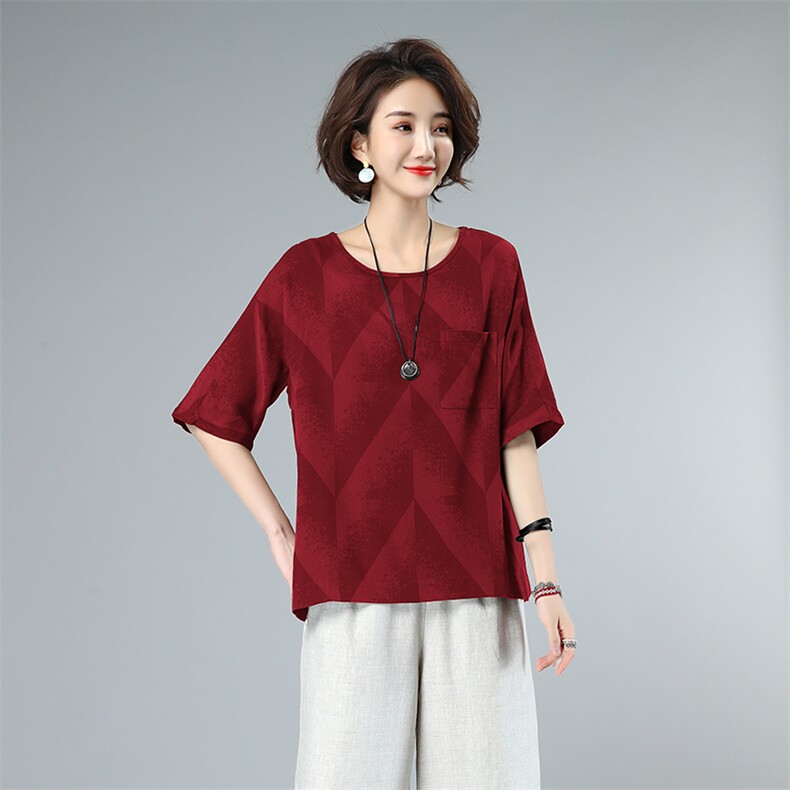 2021夏款大码女装3989款休闲上衣，女装大码女装，秋牧寒烟