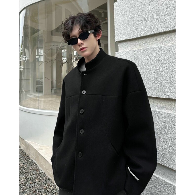 加棉加厚毛呢外套短款夹克大衣504-F32-P75控118（加棉P85控128）,男装西服,星座504