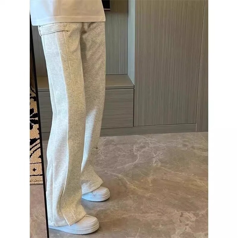 美式弯刀卫裤男款秋冬解构裤子加绒微喇直筒休闲长裤XWK23,男装休闲裤,星座208-5