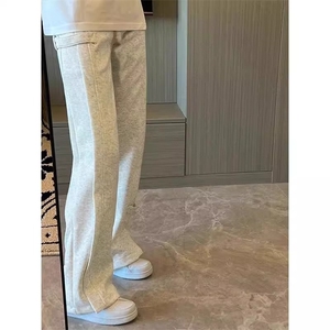 美式弯刀卫裤男款秋冬解构裤子加绒微喇直筒休闲长裤XWK23图片